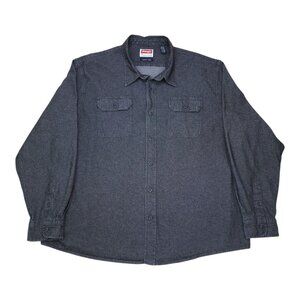Wrangler Comfort Flex Button-Up Shirt 3XL Dark Gray 99% Cotton 1% Spandex